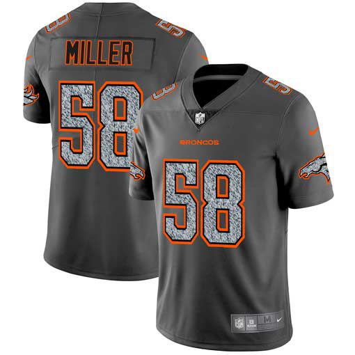 Men Denver Broncos #58 Miller Nike Teams Gray Fashion Static Limited NFL Jerseys->seattle seahawks->NFL Jersey